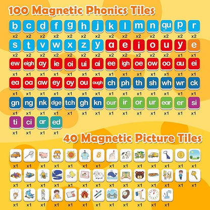 Aizweb Magnetic Letters, Phonics Games Letter Tiles Alphabet Magnets Learn to Read Spelling Phonemic Awareness Speech Therapy Science Reading Manipulative Elkonin Box Preschool Kindergarten Classroom