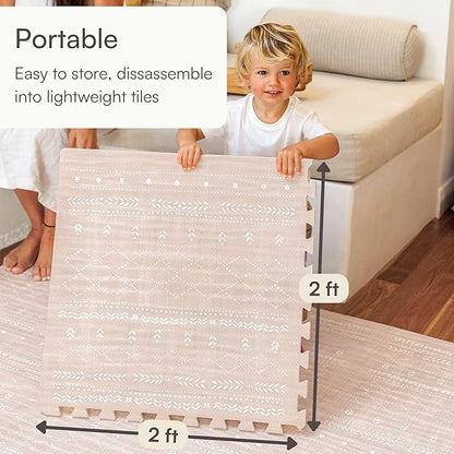 Lillefolk Baby Play Mat for Floor – 6x6ft Dusk | Soft Non Toxic Premium EVA Foam Tiles for Tummy Time, Crawling & Playroom – Waterproof Interlocking Floor Mat for Babies & Toddlers (9 Tiles)