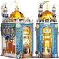 DIY Book Nook Kit, 3D Wooden Puzzle Mosque Miniature Booknook Bookend Bookshelf Decor with LED Light, The Tiny House for Adults Teen, Dollhouse Kit (Mosque)