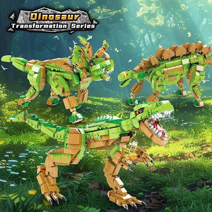 3 in 1 Dinosaur Building Blocks Toy Set, Compatible with Lego Dinosaur Toys, 730 Piece STEM Dinosaur Building Kit Great Gift for Boys and Girls Over 6 Years Old