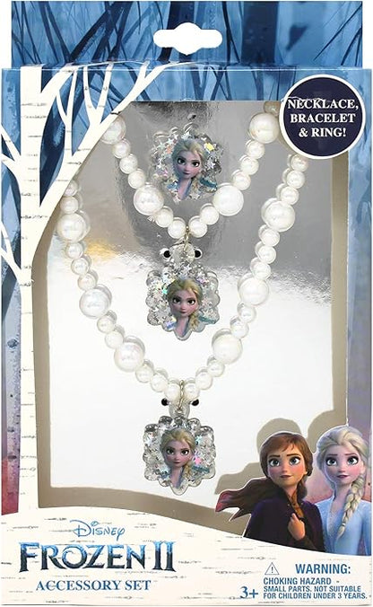 LUV HER Girls Jewelry Set - Dress Up Toy Jewelry Box Set with Bead Necklaces, Bracelets, and Rings - Frozen Play Accessories - Ages 3+