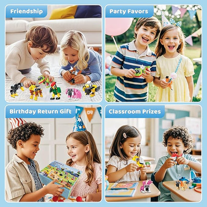 30 Pack Party Favors Building Set for Kids, 750 Pcs Mini Animal 3-in-1 Building Block Kit Sets, Goodie Bags Stuffers for Kids Classroom Prizes Birthday, Best Gifts for Boys Girls Ages 6+