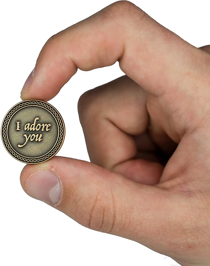 Bulk Set of 10 Romantic Love Expression Coins, I Adore You, I Want a Lifetime with You, Anniversary Pocket Tokens for Date Night, Love Gift for Men & Women, from Him or Her