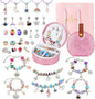 Emibele Girls Charm Beads Bracelet Making Kit with Portable Jewelry Box, Jewelry Making Kit for Kids Age 5 6 7 8-12, DIY Arts Crafts Toys for Teens Girls Gift Choices on Birthday Valentines Christmas