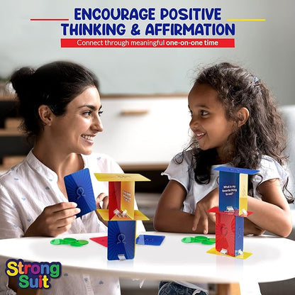 StrongSuit Family Therapy Games for Teens and Kids Ages 6+ | The Tower of Self Esteem Game, School Counselor & Therapist Tools for Social Skills & Emotion Regulation, Builds Confidence & Bonding