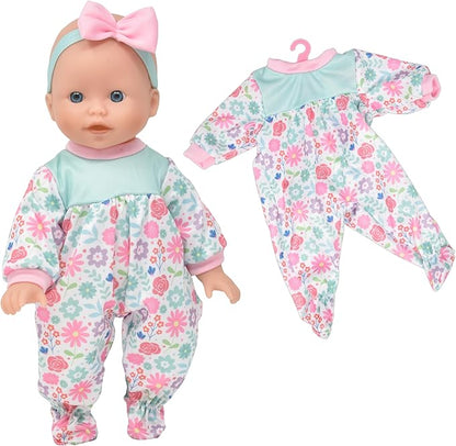 Gift Boutique Baby Doll 14 Inch Soft Body with Clothes & Accessories Sets of Outfits with Hangers Teddy & Toy Blocks Playset Wardrobe Storage Closet, Ideal Gift for Kids - Set of 4