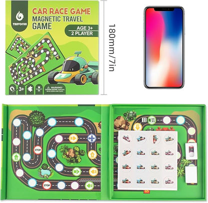 Magnetic Car Race Game for Kids 3-8 - Perfect Travel Toy for Toddlers - Fun Road Trip & Airplane Activity - Camping Game Essentials for Kid