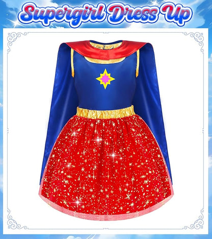 Princess Dress Up Clothes for Little Girls, 16 PCS Princess Toddler Dress Up Costumes, Kids' Dress Up Pretend Play Toys Gifts for Toddlers, Mermaid Dress Up Set with Accessories for Girls 3 4 5 6