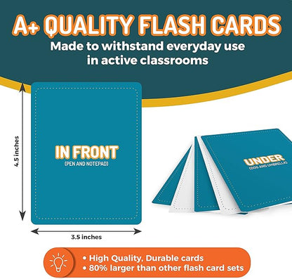 49 Preposition Vocabulary Builder Flash Cards Vol 1 Includes 7 Picture Card Prepositions with 5 Sequencing Learning Games for Kids, Parents, Teachers, ESL, Speech Therapy, Autism, ABA and Homeschool