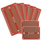 Solderable Breadboard PCB Board Gold-Plated Solder Breadboard for DIY Electronics Projects Apply to Arduino Soldering Projects 3.5"x2.05" (5 Pack + 2 Mini Board,red)