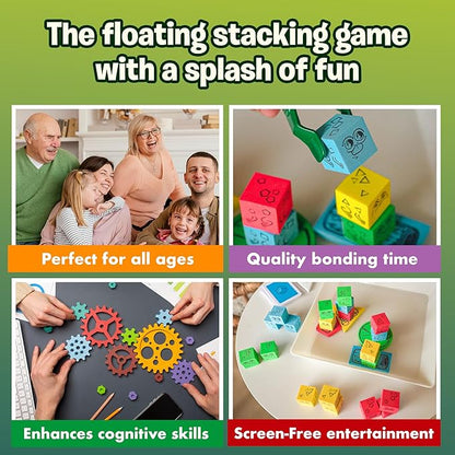 The Uzzle Topple Toads – Fun & Competitive Stacking Game - Engaging Balance Board Game - Endless Laughter & Excitement -2-4 Players