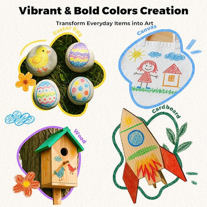 36 Colors Tempera Paint Sticks, Washable Rocket Paint Sticks for Kids, Non-Toxic and Quick Drying