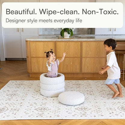 Baby Play Mat for Floor – 6x8ft Vintage Coffee | Soft Non Toxic Premium EVA Foam Tiles for Tummy Time, Crawling & Playroom – Waterproof Floor Mat for Babies & Toddlers Lillefolk (12 Tiles)