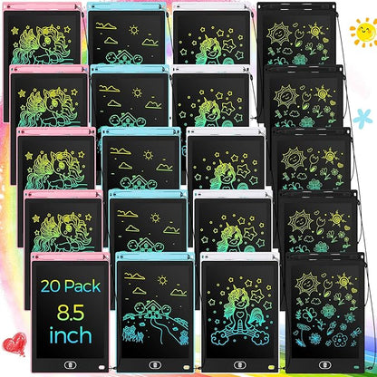 Zhehao 20 Pack LCD Writing Board for Kids, 8.5 Inches Doodle Reusable Screen Drawing Pad Erasable Painting Pads Educational Toy for 3-8 Years(Cute Color)
