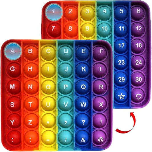 Alphabet Popper Fidggety Toy, Stress Relief Sensory Popping Game, Preschool Montessori Uppercase Lowercase Matching Game, ABC Letter Learning Educational Block (1 pcs Alphabet+Number)