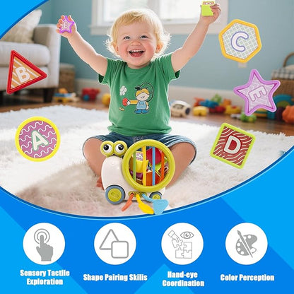 Activity Cube Baby Toys Montessori Learning Sensory Educational Toys for Toddlers 18-48 Months Educational Learning Activities, Busy Cube Activity Table for 1 Year Old (Green)