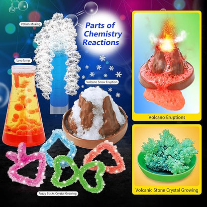 UNGLINGA Science Kit for Kids with 212 Easy Experiments, Earth Volcano, Chemistry Set, Magic S.T.E.M Projects Gifts Idea for Boys and Girls