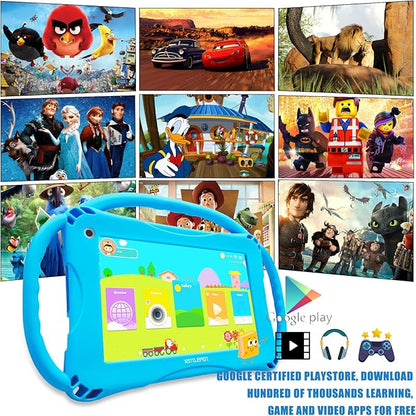 Kids Tablet 7 inch Tablet for Kids 3-7 Toddler Tablets WiFi Android 32GB Kids Tablets Parental Control Kids Learning Tab YouTube Netflix Kid-Proof Case