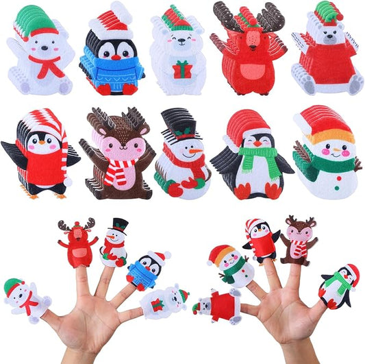 Honoson 60 Pcs Penguin Finger Puppets Set Felt Finger Puppet Bulk 3.94 Inches Figures Assortment for Playtime School Holiday Party Favors