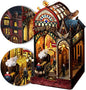LED Book Nook Kit for Adults – DIY Miniature House Kit, Wooden Dollhouse Kit, Booknook Craft Kits, Library Bookshelf Decor, 3D Puzzles for Adults, Book Lovers Gifts, Magic Station