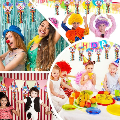 Fennoral 12 Pack Clown Craft Kit for Kids Make You Own Circus Poke in Art Craft Kits DIY Halloween Creative Activity Carnival Birthday Party Decoration