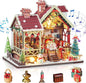2025 New Christmas Miniature House Kit, Tiny House Kit with Music and Light, DIY Mini House Building Kits for Adults to Building, Unique Gift for Birthday Christmas, Winterfest Have