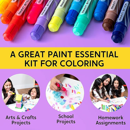 JOYIN 36 Colors Washable Tempera Paint Sticks, Art Supplies, Paint for Kids, Quick Drying and No Mess Arts Project, Gifts for Kids and Artists