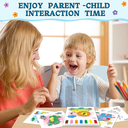 Paint with Water Coloring Books for Toddlers,Animal Theme Mess Free Watercolor Painting Papers for Kids Water Color Paint Kit Art Craft Gift for Ages 1-3, 4-8