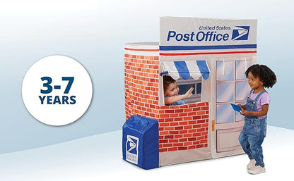 Kid Trax Pop Up Kids Magical Play Tent, Large Front and Rear Openings, Carrying Case Included, Easy Storage, USPS Post Office, White