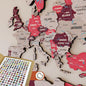 Colorfull Worlds 3D Wooden World Map Wall Art - Premium Multicolored World Travel Map for Wall Decor with Push Pins- Ideal Housewarming Gift & Travel Tracker (XLarge, Crimson)