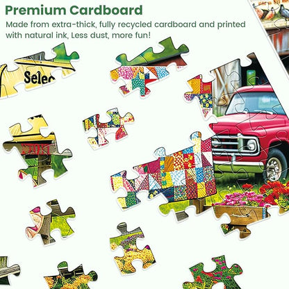 300 Pieces Puzzle for Adults,Fun Country Life Farm Puzzle,Recycled Cardboard Animals Jigsaw Puzzles 300 Piece,Challenging Game Home Decor Birthday Party Gift Toy for Adults Kids Seniors 20.5*15 inch