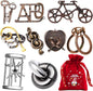 9 PCS Metal Brain Teaser Puzzles Logic Metal Puzzle for Adult Toy Lock Puzzles Gift for AdultsTeenagers (9 PCS Edition X)
