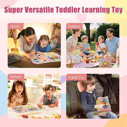 Busy Board Montessori Toys Sensory Toys for Kids Autism Educational Travel Toy Gift for Boys and Girls Learning Alphabet Counting Fine Motor Skills Preschool Activities