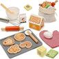 PairPear Gingerbread House Baking Playset – 29 Piece Wooden Christmas Cookie Baking Kit, 3D Toy Cookie Play Food & Pretend Kitchen Accessories, Educational Play Baking Toys Gift for Kids 3+
