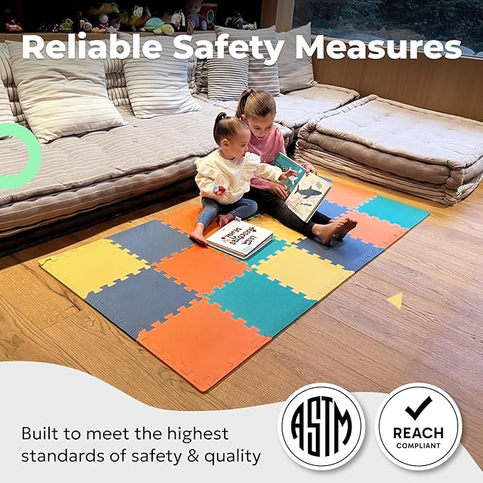 MioTetto Baby Play Mat, Soft Foam Floor Tiles for Kids. Adjustable Interlocking Foam Tiles, Fits with 50x50 Playpen Baby mat for Crawling & Development, Safe & Non-Toxic Playmat for Babies 6-12 Months