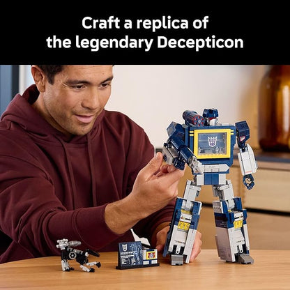 LEGO Icons Transformers: Soundwave - Building Set W/Sound Effects for Adults, 18+ - Model Kit W/Ravage & Laserbeak Figures - DIY Home Decor - Collectible Gift Idea for Sci-FI & Movie Fans - 10358