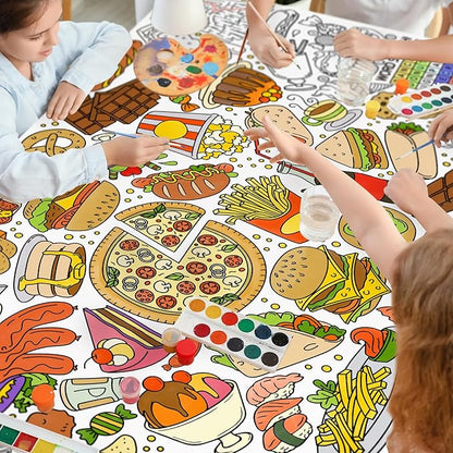 Gatherfun Giant Kids Coloring Poster | 31.5 x 72 Fun Food-Themed Activity for Classroom, Birthday & Events | Versatile as Wall Décor or Table Cover