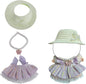 Clothes for Doll 3 PCS 17cm Clothes Set Cute Style Outfit Purple Dress Straw Hat Necklace for 6.7 Inches Doll Only Accessories
