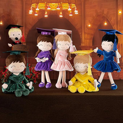 Gloveleya Baby Girl Gifts Graduation Plush Girls Dolls Congratulation Gift for Kindergarten Gold 16 inch