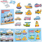 ASTARON 3D Magnetic Puzzle with 60 Puffy Stickers for Toddlers, 51 Pieces 3-in-1 Traffic Puzzles Preschool Education Learning Travel Toys Car Plane Activities for Kids Road Trip Birthday Gifts