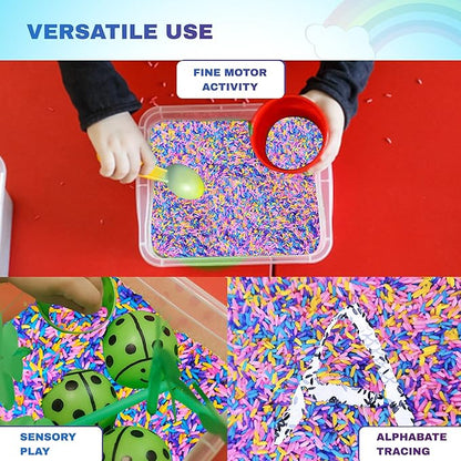 Colored Rice in Vibrant Colors, Sensory Bin Filler, Rainbow Rice for Art & Craft, Creative Learning & Color Perception, Non-Toxic, Safe for Kids & Pets, Made in The USA 2 LBS (Mix-2)