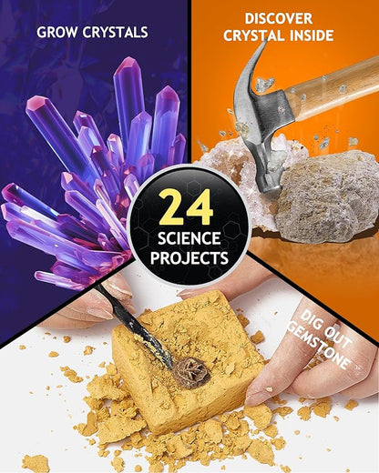 Japace Science Advent Calendar 2025 for Girls Boys, Christmas Gifts for Kids Age 4-6-8-12, Science Kits with 24 Cool Experiments, Christmas Countdown Calendar, STEM Projects for Kids Age 8-12