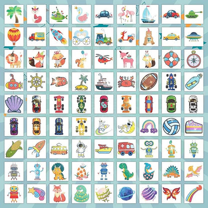EMOME 204 Sheets Glitter Tattoos for Kids, Individually Wrapped Kids Temporary Tattoos for Girls and Boys, Fake Tattoo Stickers for Birthday Party Favors Supplies, Halloween Goodie Bag Stuffers