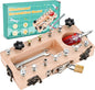 Wooderma Montessori Toys for 3 4 5 Year Old with Lock and Key, Wooden Sensory Toddler Screwd Tool Set, Montessori Screwdriver Board Set, Fine Motor Skills Toys for Educational Preschool Gift for Boys