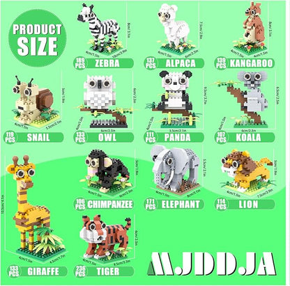 Party Favors for Kids 8-12, Mini Animals Building Blocks Sets,Goodie Bags Stuffers for Kid, Small Toy Prizes, 12Pack Kits Birthday Party Favor Gifts Toys for Ages 8 9 10 11 12
