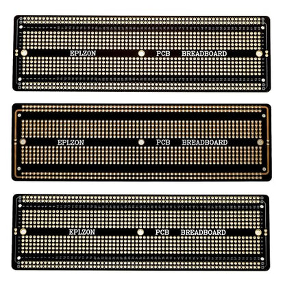 3pcs 6.8"x2.05" Breadboard Solderable Prototype PCB Board Kit for Electronics Projects Compatible for DIY Soldering Circuits Projects Prototype Board,Black
