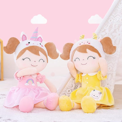 Gloveleya Personalized Doll with Your Name - Cute Pink Unicorn Custom Soft Plush Doll for Girls Plush Doll Customized Gifts - Muñecas de Trapo Personalizadas para Niñas