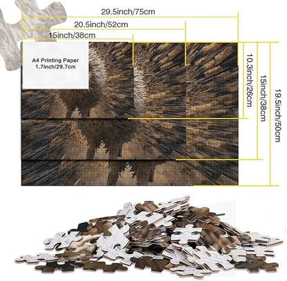 Sheep Thickened Wooden Jigsaw Puzzles for Adults Fun 1000 Pieces 3D Animal Education Game Toy Intellectual Game Stress Relief Toy Decoration Relaxation and Intelligence 1000pcs (75x50cm)
