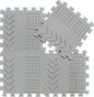 qqpp EVA 18 Tiles Baby Play Mat for Playing, Interlocking Foam Floor Mats for Tummy Time & Crawling, Puzzle Flooring Tiles with Laser Pattern for Kids. Gray. QL-91(L) b18N