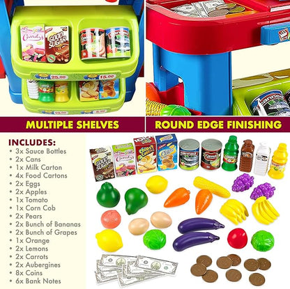 MEDca Creative Time Kids Supermarket Super Fun Playset with Shopping Cart